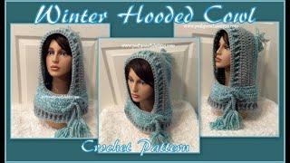 Winter Hooded Cowl Crochet Pattern  #crochet #crochetvid