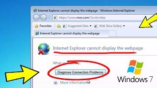 Résolu : Internet Explorer ne peut pas afficher cette page Web diagnose connection problems Windows7