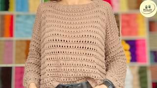 Cómo tejer un Sweater CALADO FÁCIL en DOS AGUJAS. Sweater Alma #tricot #malen #tejido #jerseytricot