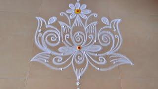 ##Saraswati pooja rangoli (5-3)/Aayutha pooja rangoli/Friday rangoli designs