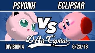 D-Air Capital 6 - Psyonh (Jigglypuff) Vs. Eclipsar (Kirby) - Division 4