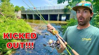 Most Insane URBAN CREEK Fishing I've EVER FOUND!!! But There's a Catch... (KICKED OUT!)