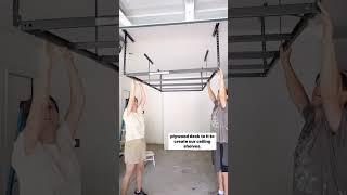Easy DIY Garage ceiling storage to maximize vertical space #garage #storage #ceiling