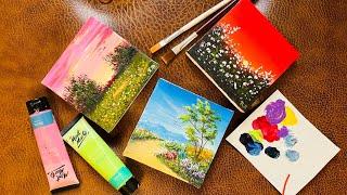 Amazing Acrylic Painting for Beginners / 3 Mini canvas ideas