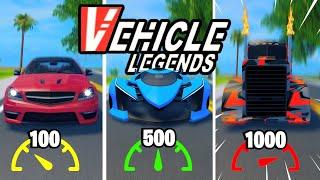 The FASTEST Cars in ROBLOX Vehicle Legends!