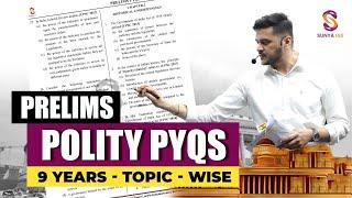 Indian Polity | 9 Years Topic Wise Prelims PYQs Discussion | UPSC CSE | SunyaIAS