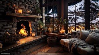 Winter Ambience - Embrace the Serenity with Snowfall and  Fireplace Sounds for Sleep, Relaxation
