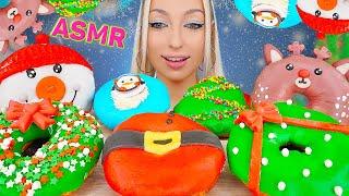 ASMR EATING DONUTS, CHRISTMAS DESSERT, CHOCOLATE, COLORFUL CAKE 디저트 크리스마스 (SWEET FOOD) MUKBANG먹방, 4K