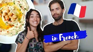 COOK WITH US IN FRENCH // Delicious HUMMUS recipe // Intermediate French with subtitles (EN, FR)