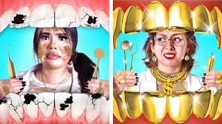 RICH DOCTOR VS BROKE DOCTOR | FUNNY & CRAZY RICH VS POOR DENTIST BY CRAFTY HACKS PLUS