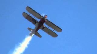 Ashley Battles Wing Walking with Greg Shelton Warbirds Over Monroe 2013 Sunday