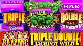 Blazing 7s Triple Double Jackpot Wild and Shamrock Double Jackpot 3 Reel Slots