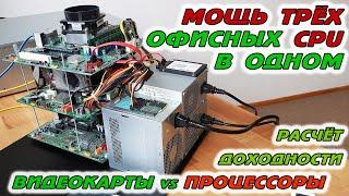 CPU ФЕРМА из ОФИСНЫХ КОМПОВ. КАКОЙ ПРОФИТ? ДОХОДНОСТЬ МАЙНИНГА НА CPU = ДОХОДНОСТИ НА ВИДЕОКАРТАХ