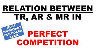 Relation between TR, AR & MR in a PERFECT COMPETITION MARKET by Ayushi Sharma