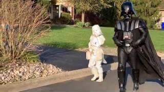 Darth Vader and Little Stormtrooper Keep Social Distance