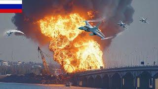 1 MINUTES AGO! A unknown F-16 fighter jet dropped insane 3 TON bomb on the Putin's Crimean bridge!