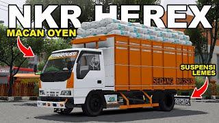 MACAN OYEN || SHARE MOD TRUCK NKR HEREX REAL SUSPENSI LEMES || LIVERY MOD BUSSID TERBARU