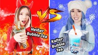 2 DUMME MÄDCHEN machen HEIß vs. KALT Bubble Tea Challenge 24 Stunden (BFF Battle)