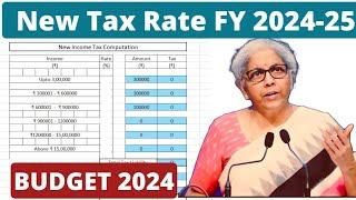 New Income tax slab rate FY 2024-25 in Budget 2024 | New tax rate changes | FM Nirmala Sitaraman