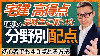 【今年４０点の人の配点はこうなっている！】来年の宅建受験生必見！今年の受験生の分野別配点を分析。試験勉強始める前に必ずみて！