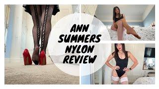 4K [UK] | Ann Summers Nylon Review | Try On | Hold Ups | Fishnet Crotchless | Demo Walk with Heels