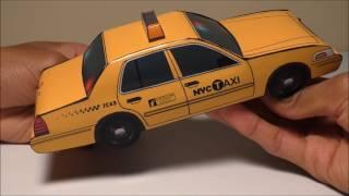 JCARWIL PAPERCRAFT 2011 Ford Crown Victoria NYC Taxi Police Car