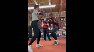 Lori Harvey tries boxing Michael B Jordan. cute.