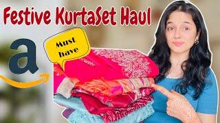 Best Diwali Outfits| Amazon Festive Kurtaset Haul| The Touchupgirl