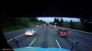 Semi truck crash I5 Multi-Vehicle Pileup 1080p Dash Cam Footage