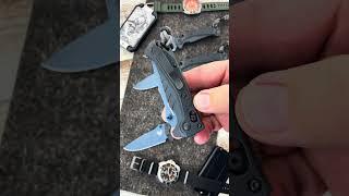 Tempest Gray Benchmade Adiras - Blue Cerakote MagnaCut - Now Available at GPKNIVES.com! #Benchmade