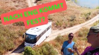 Letzte Bratwurst vor AMERIKA? AUFREGENDE Stellplatz Anfahrt OFFROAD | Wohnmobil in Portugal