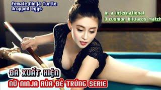 Female Ninja Turtle laying eggs series in a world women's 3-cushion billiards match