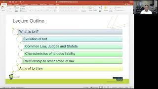 The Law of Torts: An Introduction (Lecture 1: LAWS11069)