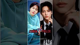 JIMIN V'S FELIX  #bts #btsshorts#straykids # #kpop #jimin#felix#vs#fypシ゚#ot7#shorts #viral#jungkook