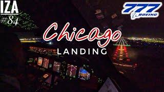 B777 ORD  Chicago | LANDING 10C | 4K Cockpit View | ATC & Crew Communications