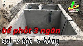 Cấu tạo bể phốt 3 ngăn. Cách xây bể tự hoại 3 ngăn chuẩn kỹ thuật xây dựng. Xây dựng titan 37