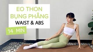 Bài Tập Eo Thon Bụng Phẳng | 14 Min Waist & Abs Workout - Intense | No Equipment