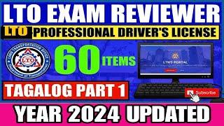 LTO EXAM REVIEWER 2024 FOR PROFESSIONAL DRIVERS LICENSE|TAGALOG VERSION UPDATED #driverslicense