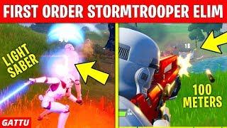 First Order Stormtrooper eliminations with a Lightsaber or from beyond 100m - Star Wars (Fortnite)