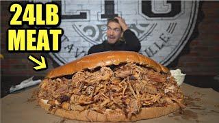 WORLDS BIGGEST PULLED PORK SANDWICH CHALLENGE (24LB PORK) | CRAZIEST FOOD CHALLENGE I HAVE EVER SEEN