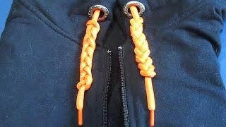 Ave Craft: How to Tie Hoodie Strings for beginners. Hoodie knots - single strand braid tutorial.