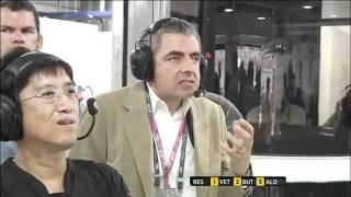 Mr Bean alias Rowan Atkinson face Massa and Hamilton - Indian GP F1 2011