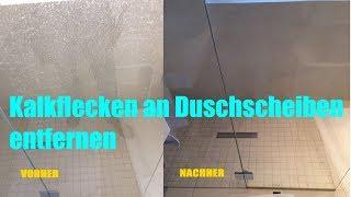 Kalkflecken auf Duschscheiben entfernen / Dusche reinigen  Duschtür / hardstain remover Unger Rubout