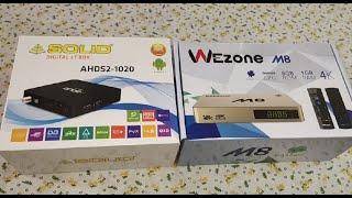 solid 1020 android Dd Free Dish Set top box satellite vs Wezone M8  android set top  HEVC 265 IPTV