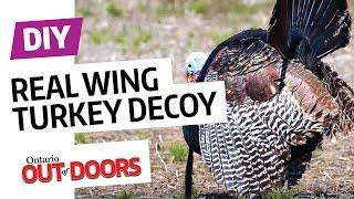 Preserve and add real wings to your turkey decoy