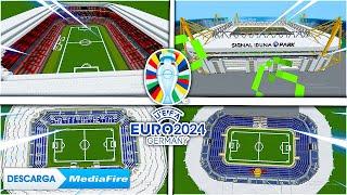 ️ !DESCARGA ESTADIOS FÚTBOL de la EUROCOPA 2024 Para Minecraft PE! (Alliaz Arena, Iduna Park y más)