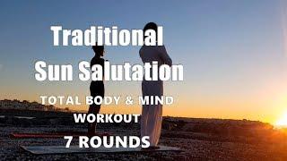 Traditional Yoga Sun Salutation ( Surya Namaskar) 7 rounds