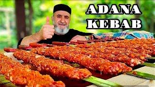 HOW TO MAKE ADANA KEBAB AND FLATBREAD 🫓 REAL EASY RECIPE ️ VILLAGE FOOD OUTDOORS