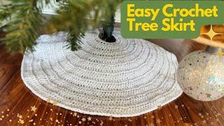 Easy Crochet Christmas Tree Skirt Tutorial | Free Pattern