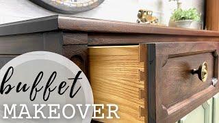 VINTAGE SIDEBOARD MAKEOVER - Paint & Wood Combo